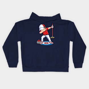 Dabbing Curling player curling rocks Broom curler Curling Kids Hoodie